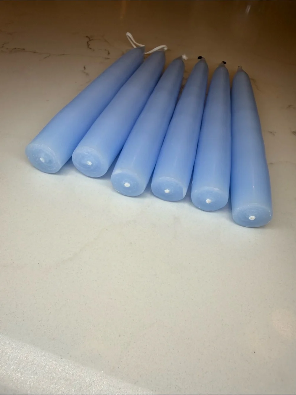 Anthropologie Unscented Taper Candles | Blue - Set of 6